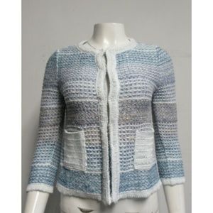 CHARLOTT blue/purple fitted knit cardigan sz S